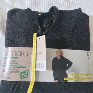 Esmara Women’s Hooded Long Sleeve Shirt Hoodie Black Size XL 16/18 EcoVero NEW